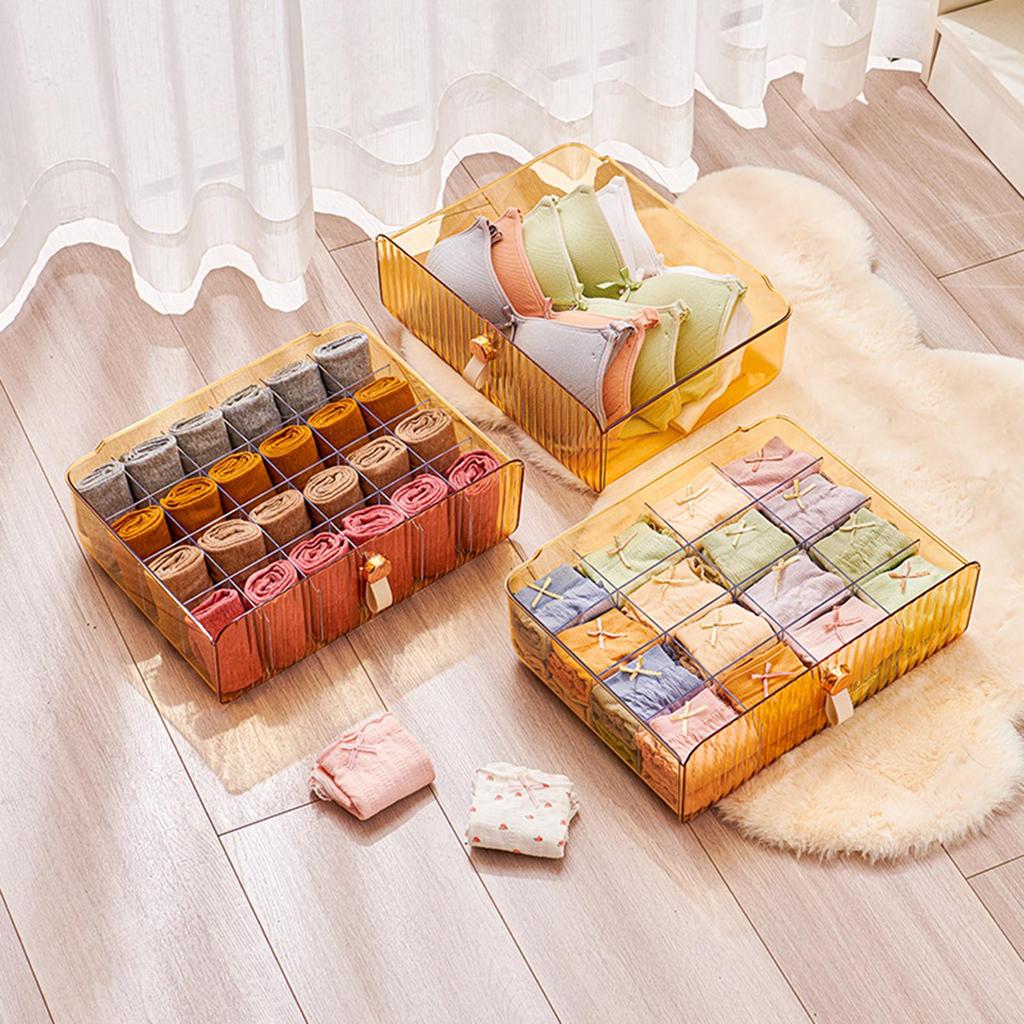 Ящик для хранения нижнего белья, 16-ячеечный штабелируемый пылезащитный многофункциональный трусики, бюстгальтеры, детская одежда, носки, галстуки, ремни, разделитель, органайзер, товары для дома