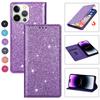 Кожаный чехол-кошелек с блестками и магнитной присоской для Iphone 14 Pro Max 13 12 11 Se 2022 2020 X Xr Xs Max 8 7 6 6s Plus 5 5s