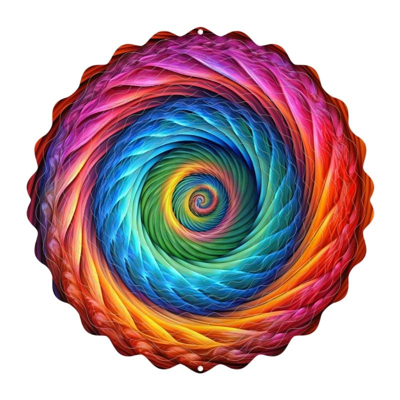 Handcrafted Colorful Rotating Wind Chimes Metal Outdoor Decoration Easy To Hanging Decorative Pendant Accessories