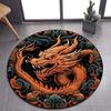 Круглый ковер с 3D-рисунком мультяшного дракона, подходит для гостиной, спальни, дивана, игровой комнаты, декоративный ковер, нескользящий коврик для пола