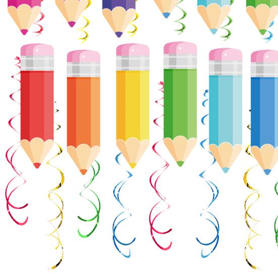 18 наборов подвесных завитков из мелков «Назад в школу» с вырезными карточками «Добро пожаловать обратно в школу» для украшения потолка в классе