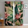 2 штуки штор с принтом тропических листьев, шторы с кулиской, для спальни и гостиной, украшение дома, украшение комнаты