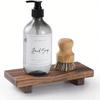 1/2pc Retro Wooden Bathroom Tray Vanity Hands Soap Scented Candle Storage Holder Kitchen Seasoning Tray For Bath Home Decoration