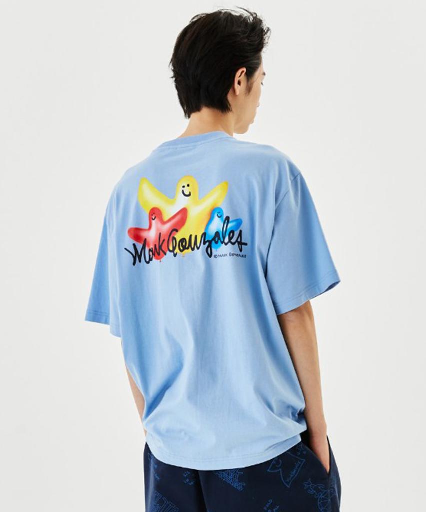 MARK GONZALES Balloon Angel Graphic T-Shirt - Sky Blue