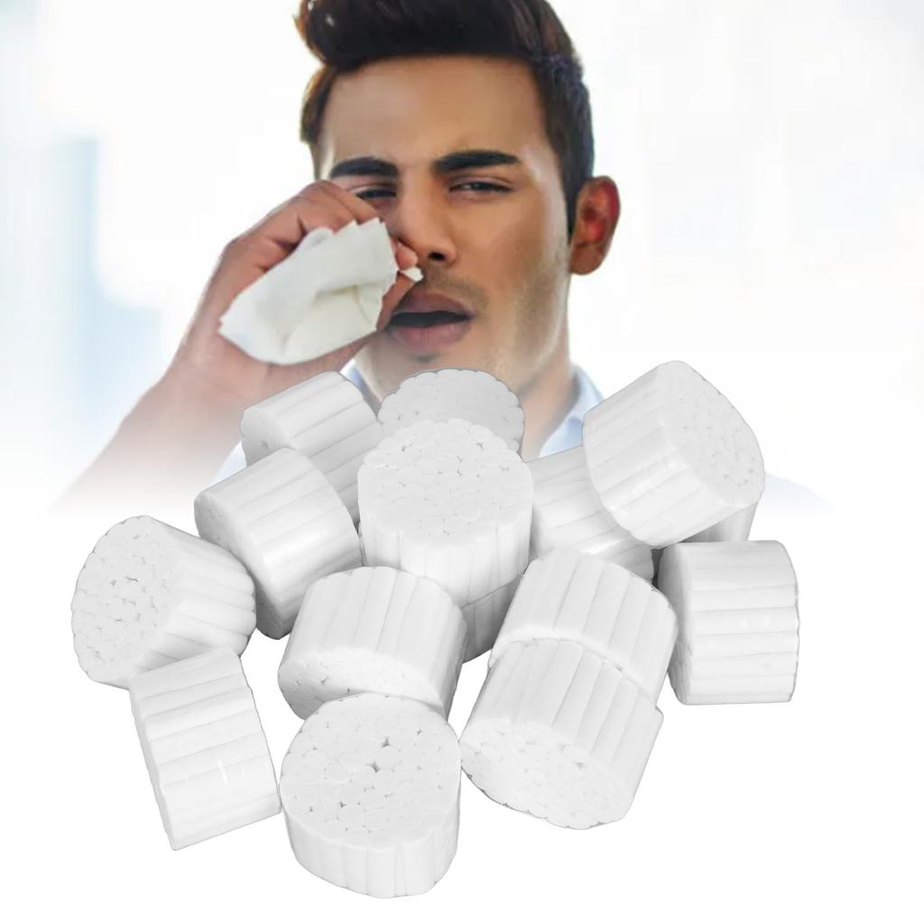 1000Pcs Cotton Rolls Dental High Absorbent Soft Comfortable Nose Bleed Plug with 20 Clips for Kids Adults Nosebleed