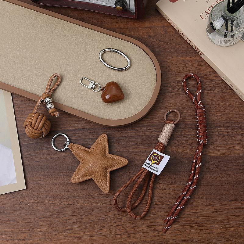 Yogodlns Мини-рюкзак из ПУ кожи в форме пятиконечной звезды, подвеска для сумки, брелок, аксессуары для сумок