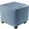 Velvet Elastic Square Ottoman Cover 360 Degree Full Wrap Footstool Slipcover Protector For Living Room Home Decor