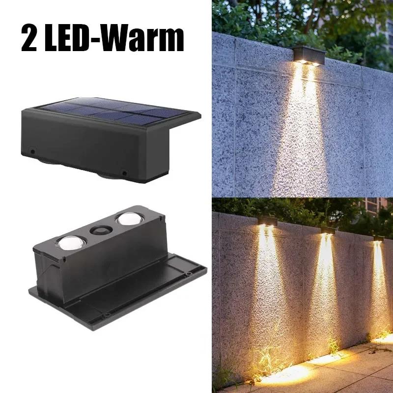 LED Solar Garden Lights Outdoor Garden Square Wall Lamp IP65 Waterproof Solar Powered Light Yard Balcony Fence Decoration Lamps