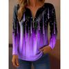 Women's T Shirt Ombre Graphic Abstract Elegant Vintage Fashion Long Sleeve V Neck Regular Tops