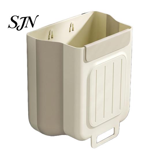 Hanging Kitchen Waste Bin Cabinet Mounted Trash Bin, Compact Garbage Can, Foldable Under Sink Basket Space Saving Container for Bathroom Office