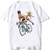A Dog Chased Me On My Bike and Bit My Ass Cartoon Art Tshirt Fixed Gear Bike Cycling T-Shirt Women Unisex T Shirt Hip Hop Boy Casual Tees
