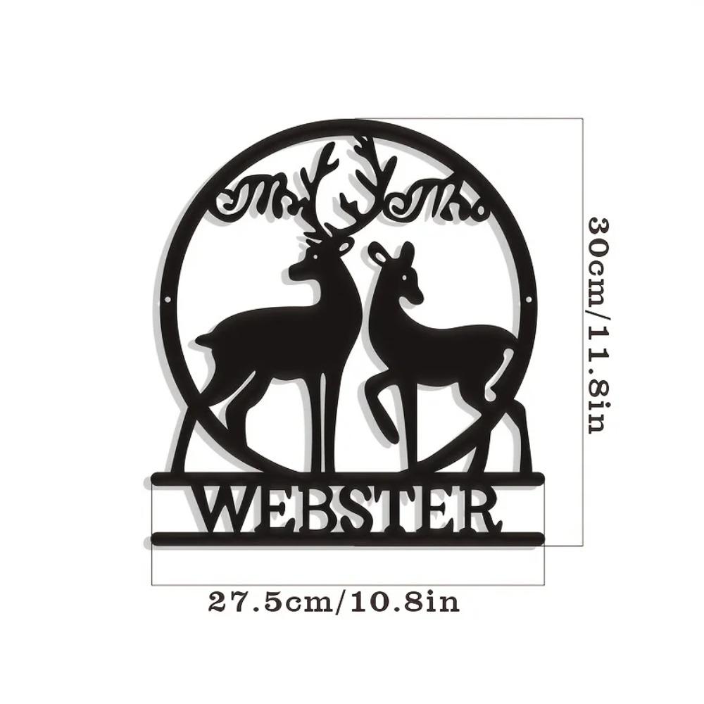 Two Deer Christmas Metal Crafts - Elegant Home Party Decorations, Wall Sculpture for Festive Room Décor and Holiday Decor