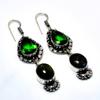 Labradorite Diopside Gemstone 925 Silver Plated Jewelry Earring 2.27"