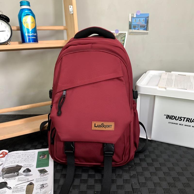 Однотонный школьный рюкзак для студента, женский, большой емкости, дорожный рюкзак, мужской рюкзак для компьютера