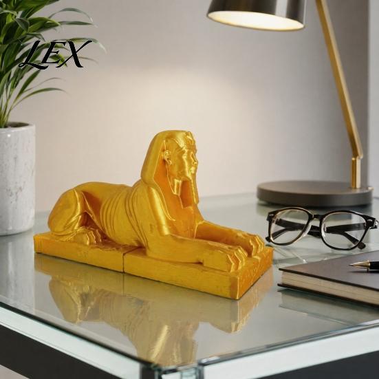 Sphinx Statue Egyptian Collectible Figurine, 3D Printed Mini Statue, Versatile Desktop Decor Vintage Egypt Souvenir Ornament for Home Decoration