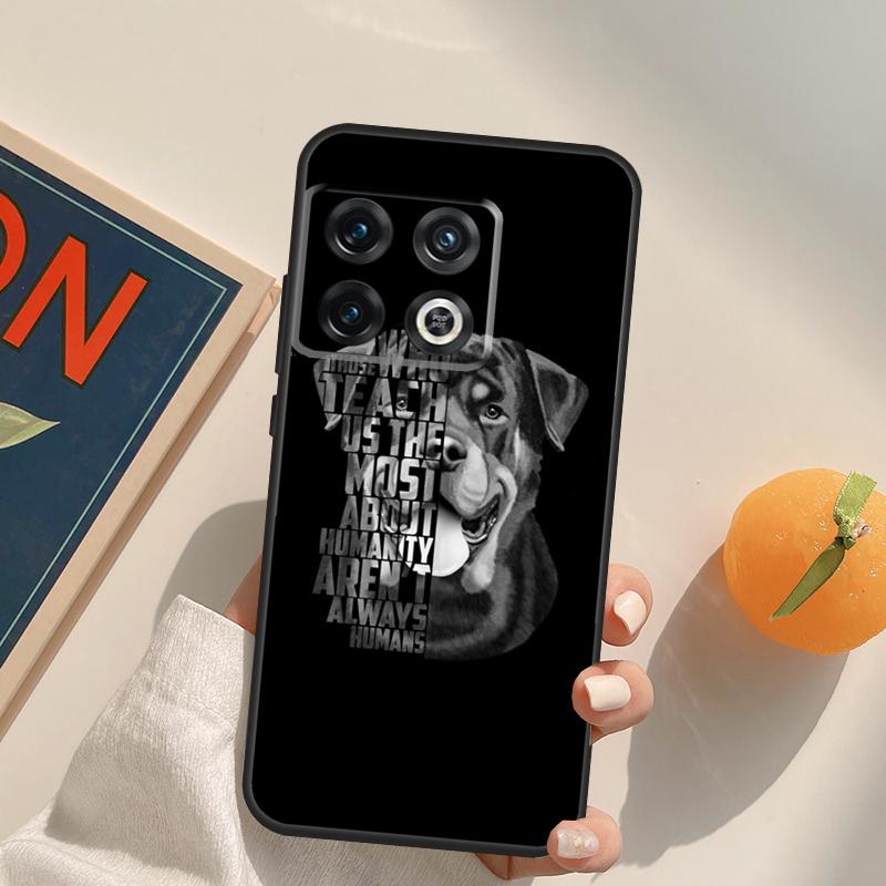 Cute Rottweiler Dog Case For OnePlus 13R 12R 10R 13T 10T 11 12 13 15 OnePlus Nord 5 CE 2 3 4 Lite N20 N30 Cover
