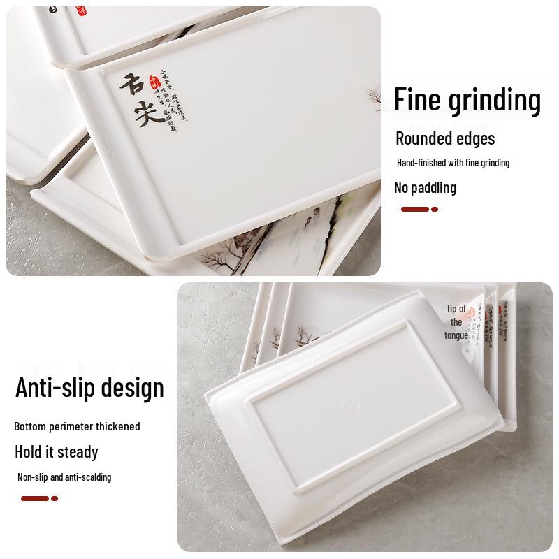 Прямоугольная тарелка из имитации фарфора для холодных блюд, барбекю, суши и тушеных блюд