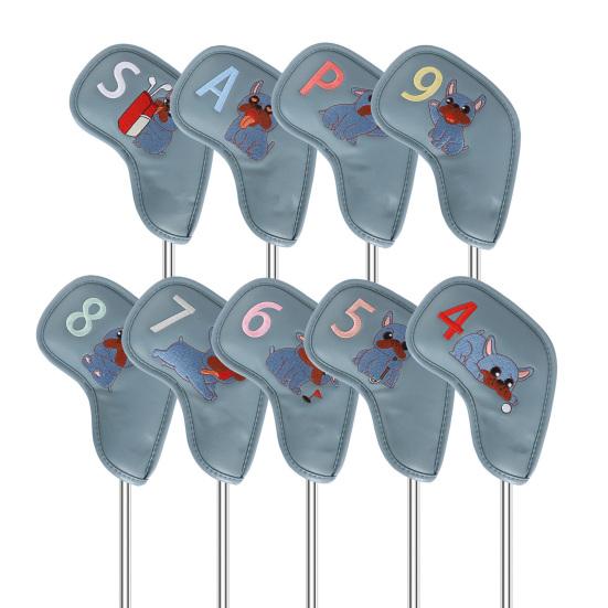 9 шт. чехол для головки клюшки для гольфа из искусственной кожи, защитный чехол для клюшки для гольфа, защитный аксессуар для игроков в гольф