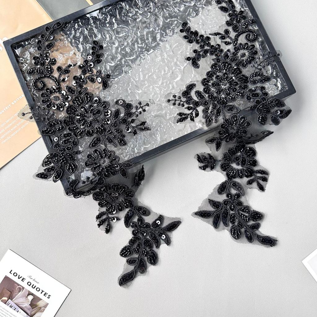 Heavy Industry Handmade Bead Strand Decoration Pair Decal Clothing Dress Wedding Accessories Cloth Stickers Accessories