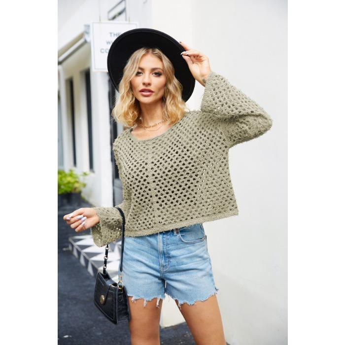 Весенне-осенний женский свитер с круглым вырезом, сексуальный пуловер со скелетом, прозрачный вязаный свитер