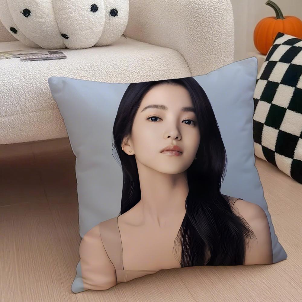 Talented Korean Beautiful Actress KKim Taeri Cushion Cover Throw Pillow Cover Hidden Button Durable Polyester Chair Cushion