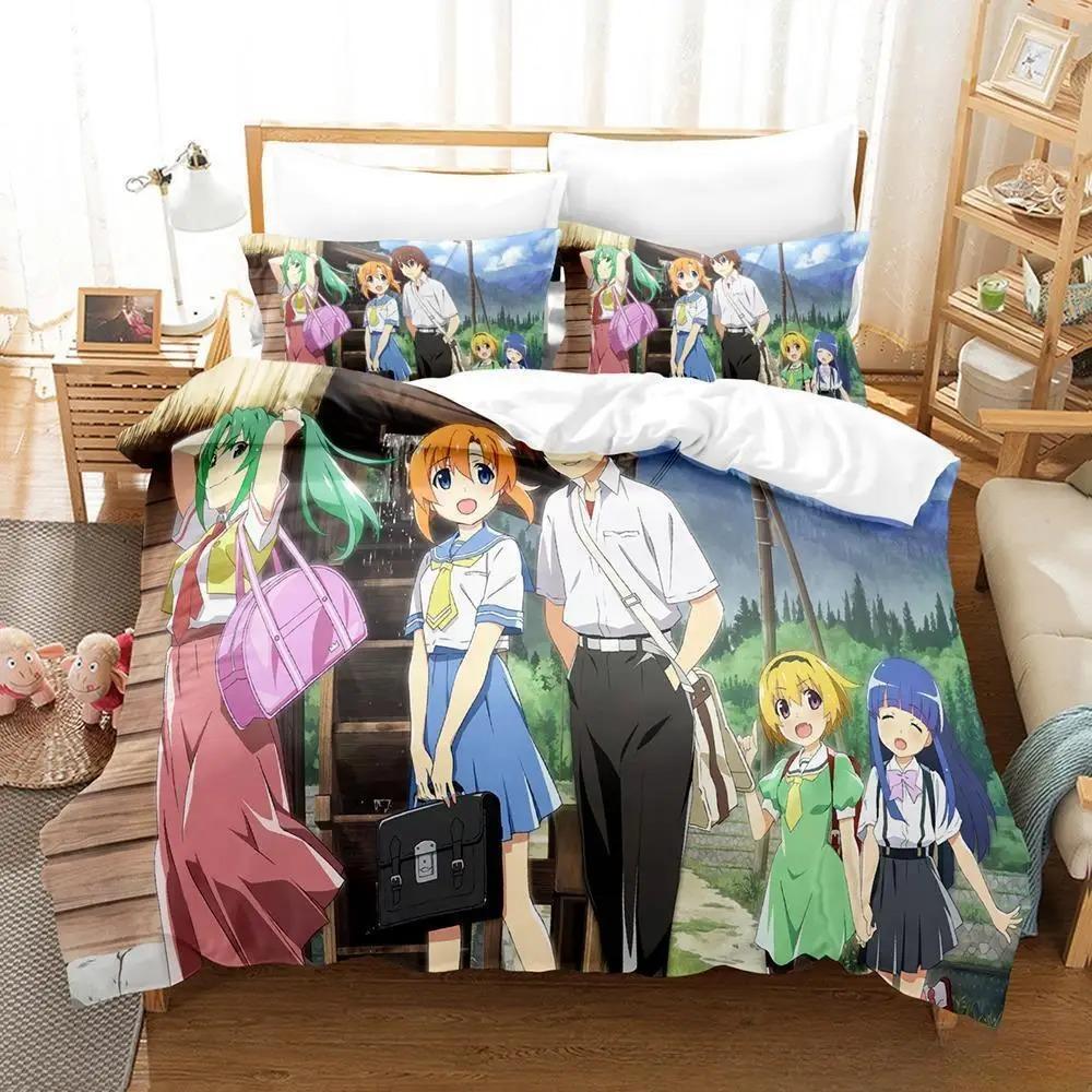 3D Печать Аниме Higurashi When They Cry Комплект Постельного Белья Односпальный Twin Full Queen King Размер Комплект Постельного Белья Взрослый Детская Спальня Комплекты Пододеяльников