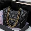 Women's High-End Diamond Pattern Shoulder Tote Bag with Chain