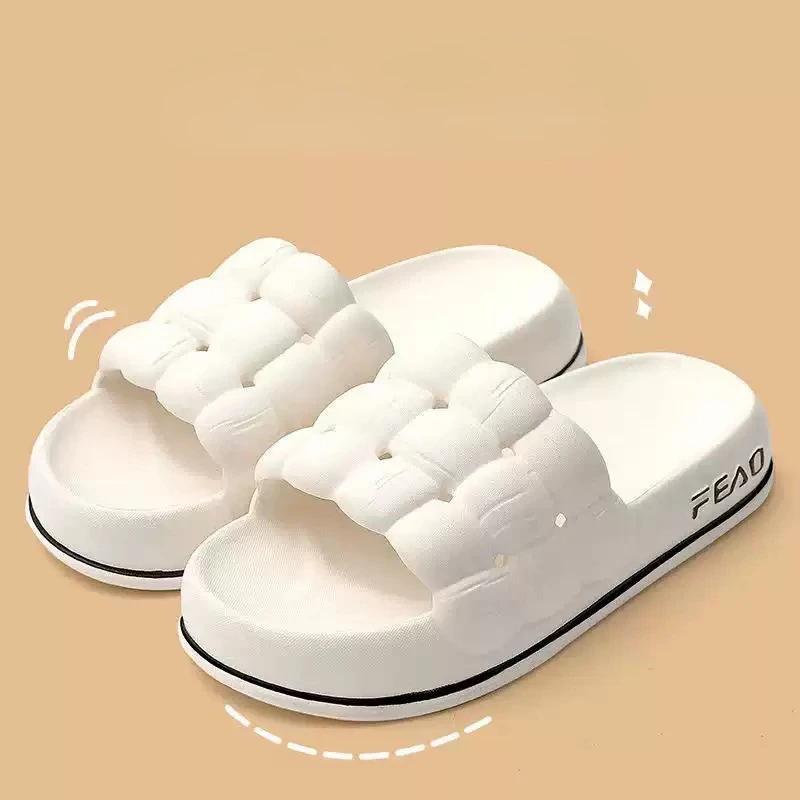 2025Women's New Slippers Fashion Hollow Design Platform Slippers Soft Sole Home Shoes Leisure Non-slip Outdoors Women Shoes