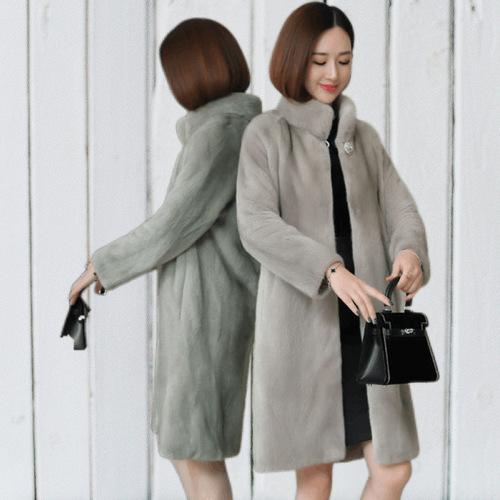 Зимняя куртка из искусственного меха норки средней и длинной длины с воротником-стойкой, утолщенная и тонкая одежда для мам, зимняя одежда из хлопка с ватной подкладкой