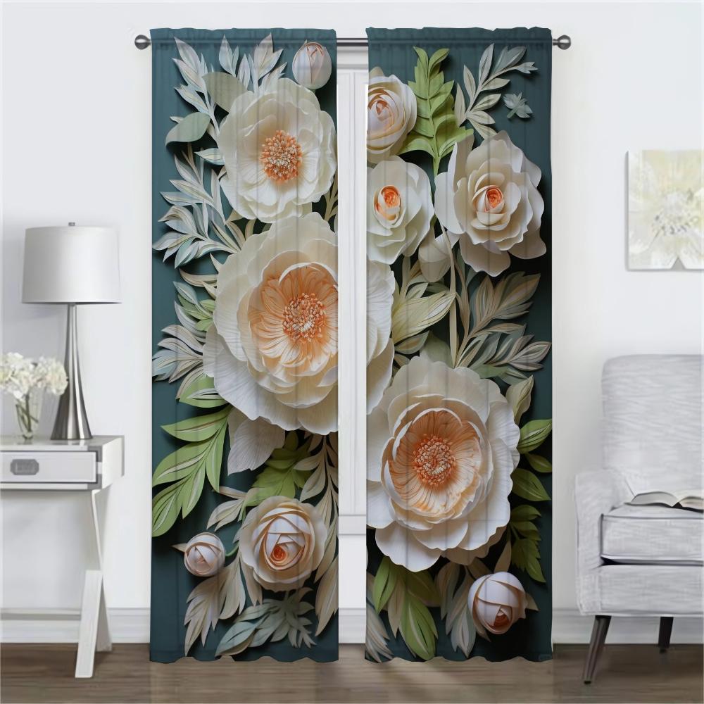 Шторы для гостиной Шторы для комнаты 2 панели 3D Цветочные украшения на Хэллоуин Шторы Жалюзи Домашний интерьер Шторы Перегородка