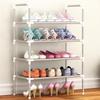 Multi Layer Shoe Rack Plastic Stackable Breathable Strong Compression Capability Shoe Storage Rack