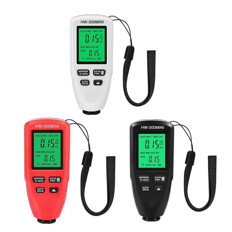 HW-300MINI Coating Thickness Gauge 0-2000UM Measuring Paint Tools Digital Auto Paint Gauge Meter Portable for Cars Auto Vehicle