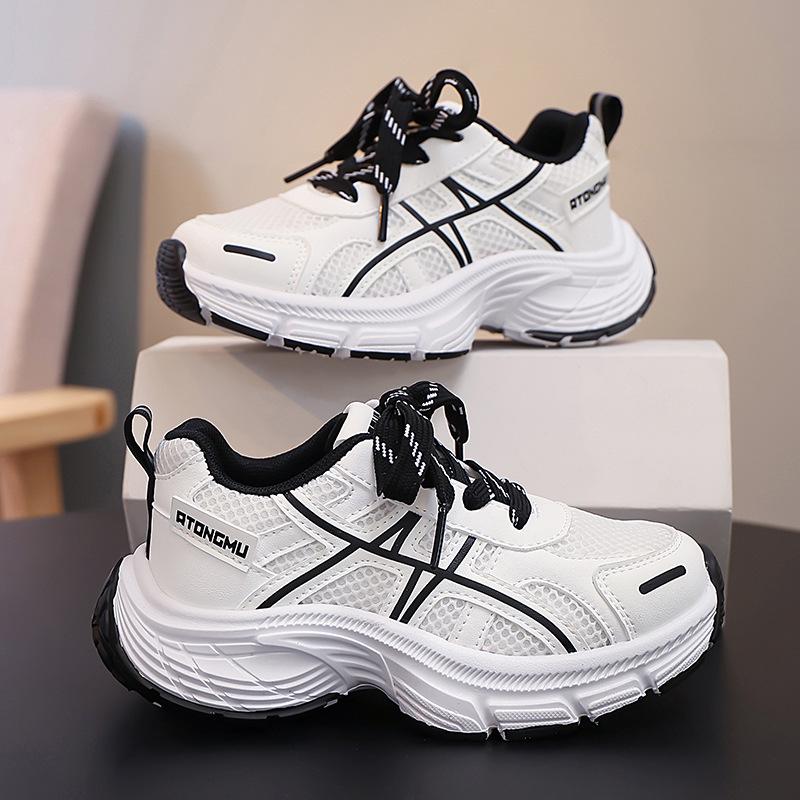 Детские кроссовки с крупной сеткой - Стиль Весна/Осень 2026, Универсальные и модные повседневные туфли для мальчиков и девочек младшего школьного возраста