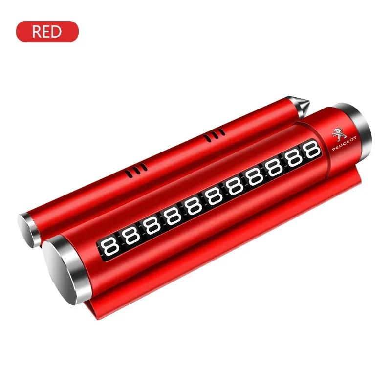 New Car Temporary Parking Card Rotate Phone Number Plate Aluminum Parking For Peugeot 308 408 508 RCZ 208 3008 2008 206 207 307