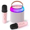 Karaoke Machine, Portable Bluetooth Speaker with Wireless Microphone for Adults Kids, Handheld Mic Speaker with Dynamic Lights