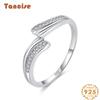 Tancise Classic 925 Sterling Silver Zircon Ring Ladies Jewelry Wedding Promise Party Gift