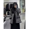 Fashionable Women's Plus Size Suit Coat with Plaid for Spring