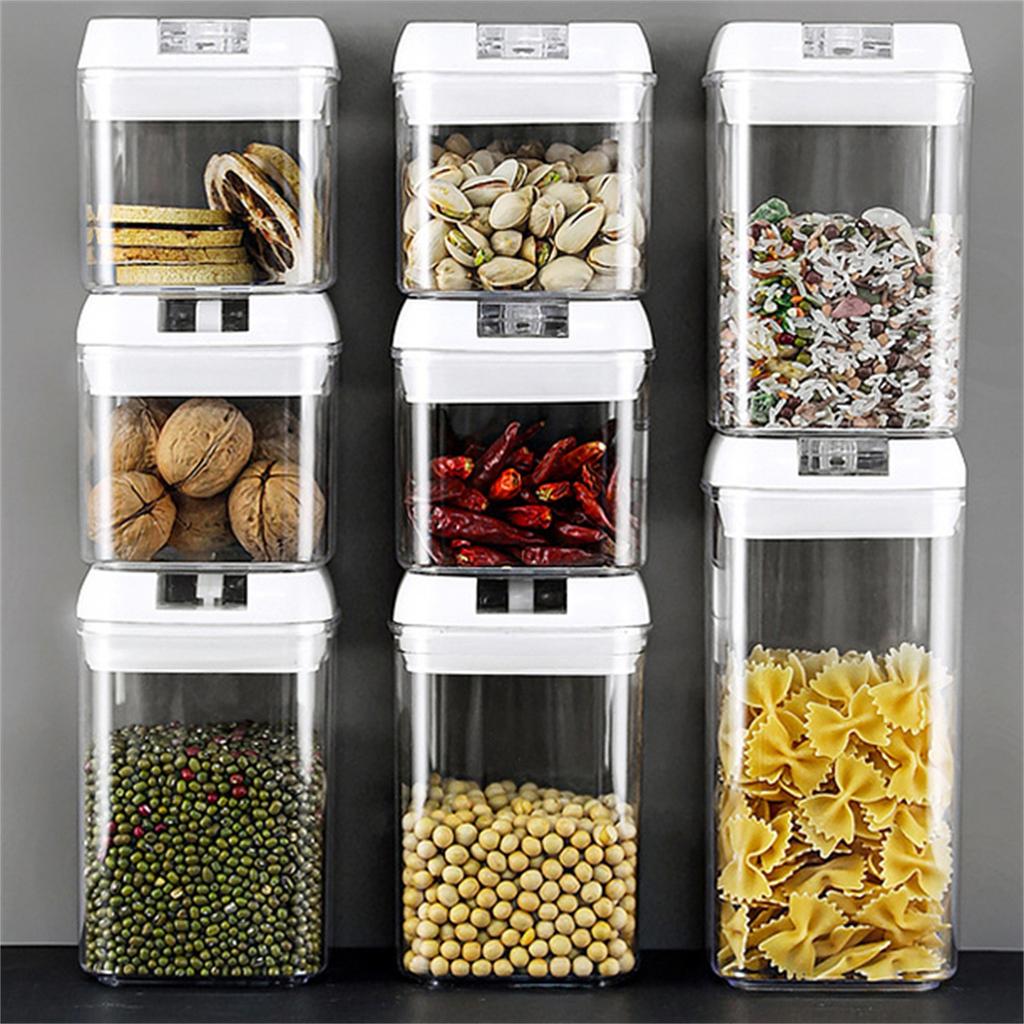 Plastic Food Storage Containers With Lids 7PCS Airtight Kitchen Canisters For Flour Cereal Sugar Pantry Organization Labels And Marker Included