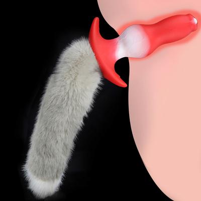 Косплей Анальные Дилдо с Хвостом Секс-Игрушки для Пары Силиконовый Собачий Дилдо Носимая Анальная Пробка с Хвостом Лисы 35/65/95 см Гей Секс-Игры