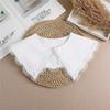 Linbaiway Lace Chiffon Doll Fake Collar Ladies Shawl Wrap Removable Detachable Embroidered False Collar Clothes Accessory