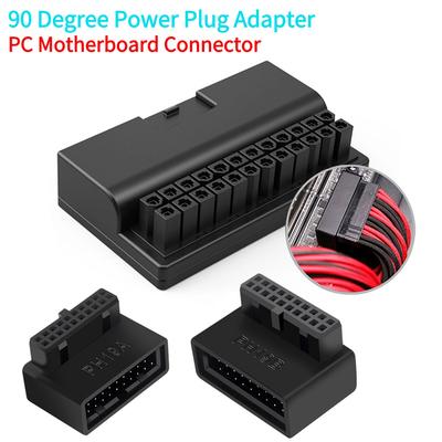 Переходник ATX 24 Pin на 90 градусов для штекера питания Материнская плата Кабели питания Разъемы Модульный DIY Монтажный аксессуар