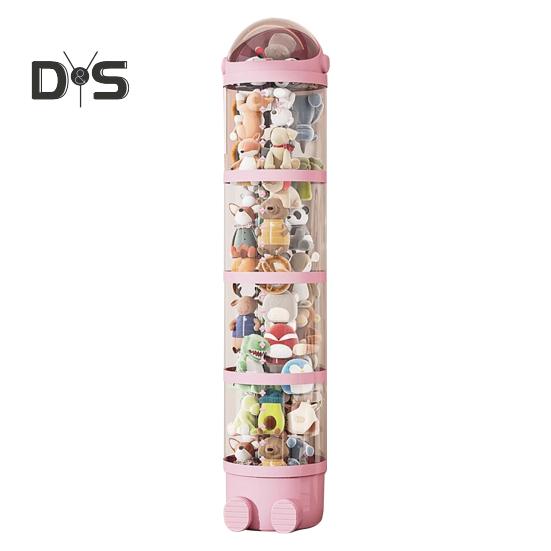 Transparent Vertical Toy Organizer Doll Storage Bucket Large Capacity Dustproof Easy To Install Vertical Stuffed Animal Storage Tube