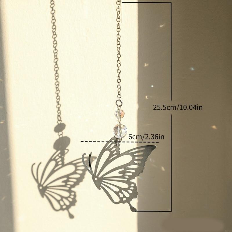 62KD Handmade Crystal Butterfly Suncatchers Hangings Pendants for Window Tree Decors