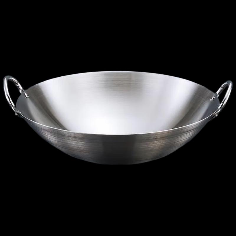 50cm Commercial Double-Handle Round Bottom Iron Wok