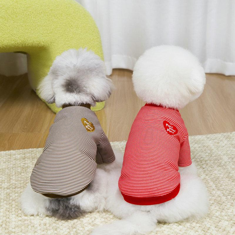 Puppy T Shirt All Seasons Pet Vest Striped Dog Clothes Thin Dog Hoodies Cat Clthing Soft Dog Undershirt Chihuahua Dog Costumes