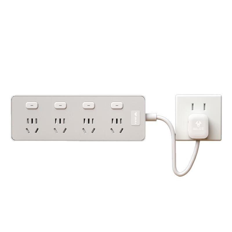 Bull Short Cable Power Strip: Multi-Outlet Kitchen Extension Socket with Individual Switch Control