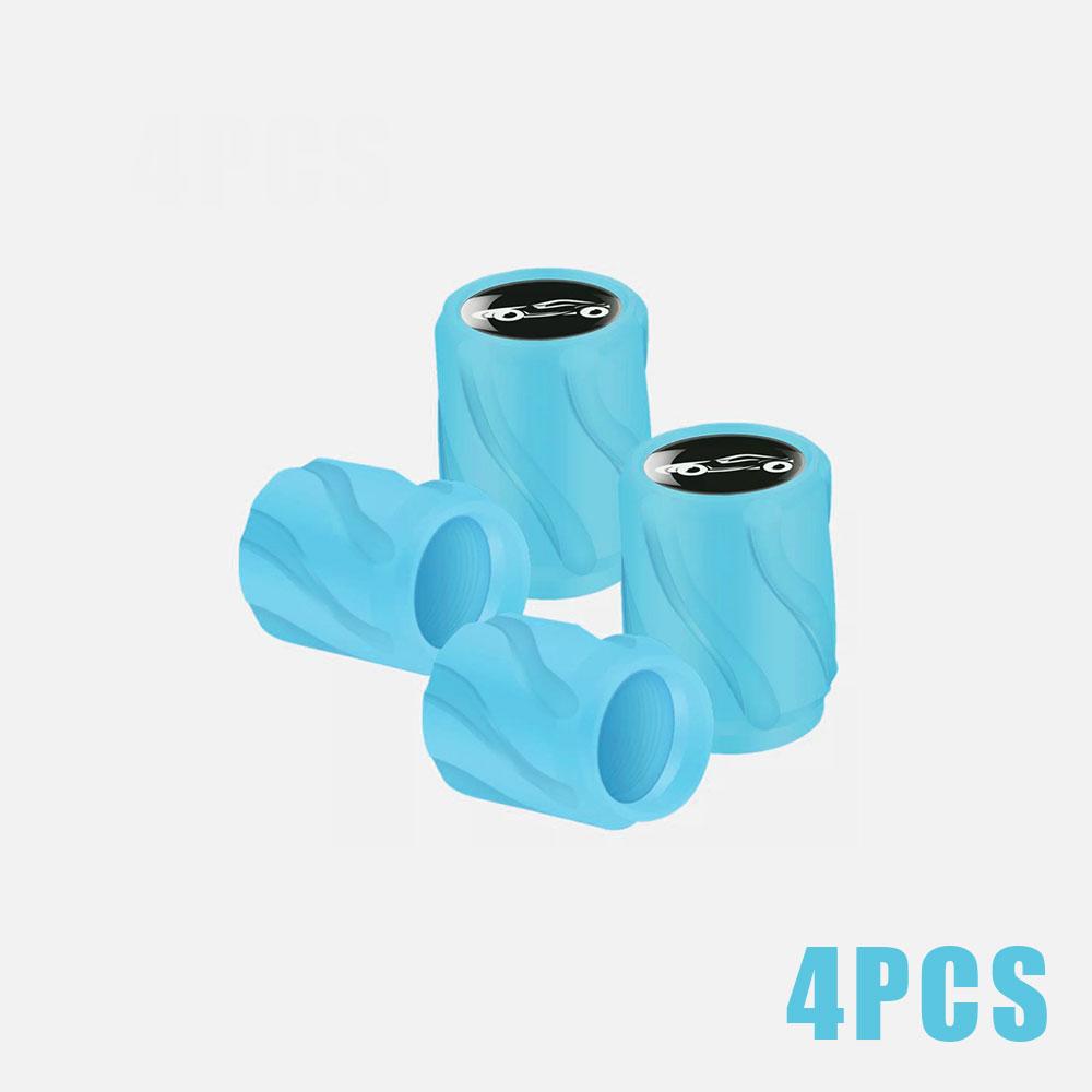 4X Универсальный светящийся колпачок вентиля автомобиля Автомобильная шина с логотипом Крышка вентиля Противопыльный чехол Подходит для автомобилей Мотоциклов Велосипедов