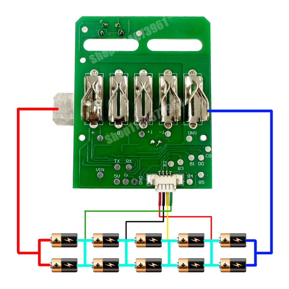 Power Tool Lithium Battery Case Storage Box Protection Circuit Board for Metabo 18V Li-ion Battery BS18LT PCB BMS Shell Housings