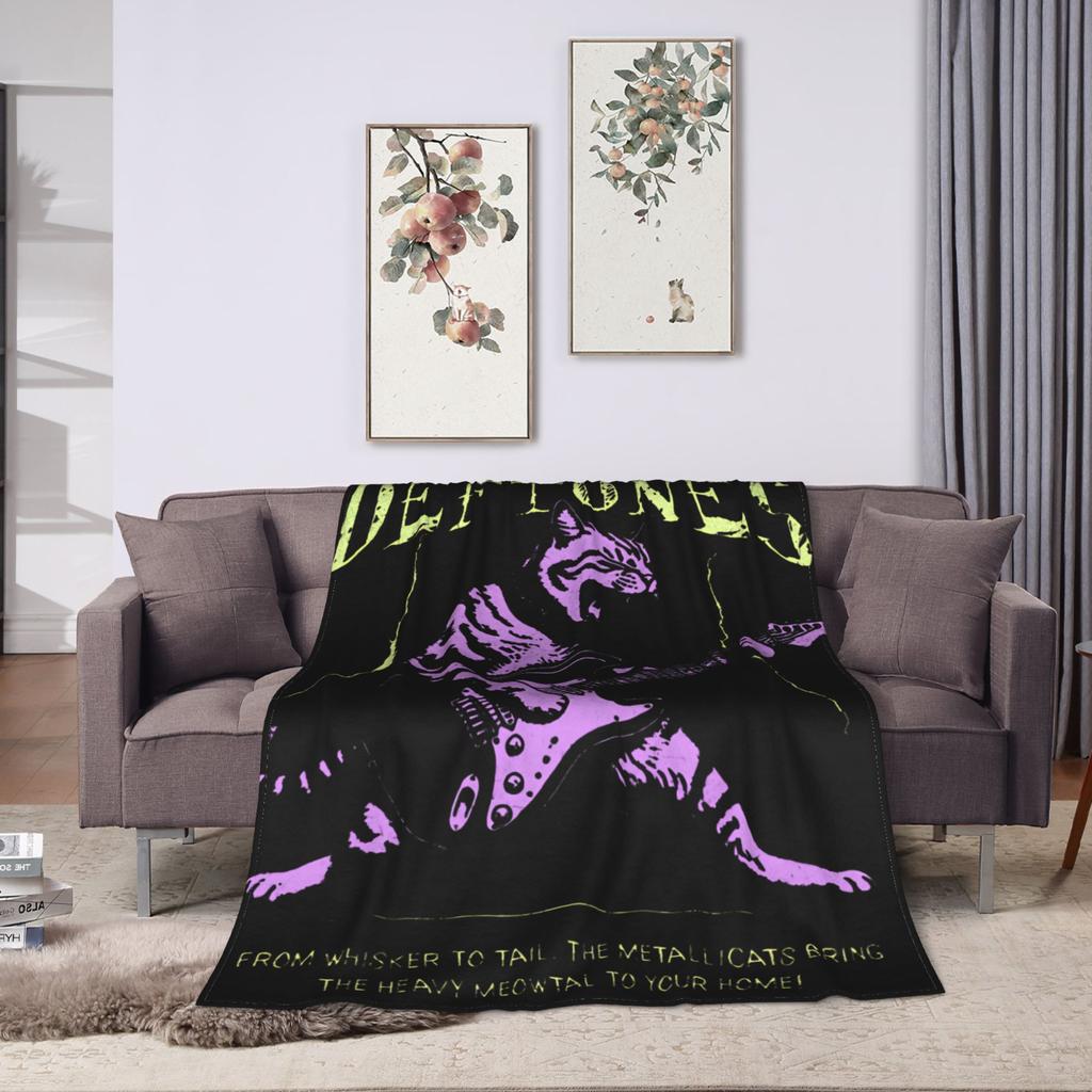 D-Deftoness Nu Metal Flannel Blanket Winter Super Soft Bedding Throws for Students Couch Bed Funny Bedspread Sofa Bed Cover