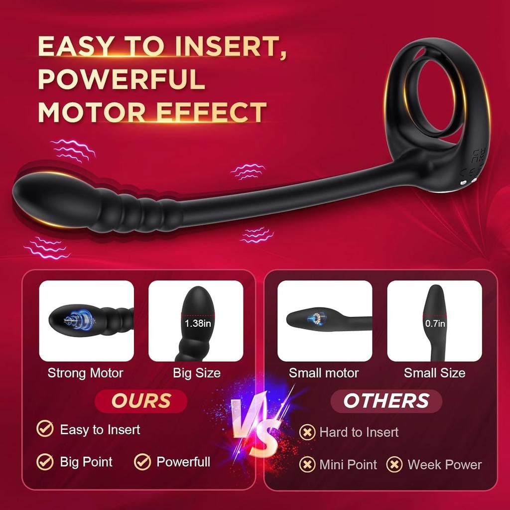 Кольцо для пениса, вибратор простаты, приложение, беспроводной, 10 режимов, массаж яичек, анальная пробка, кольцо для пениса, мужской мастурбатор, секс-игрушки для мужчин